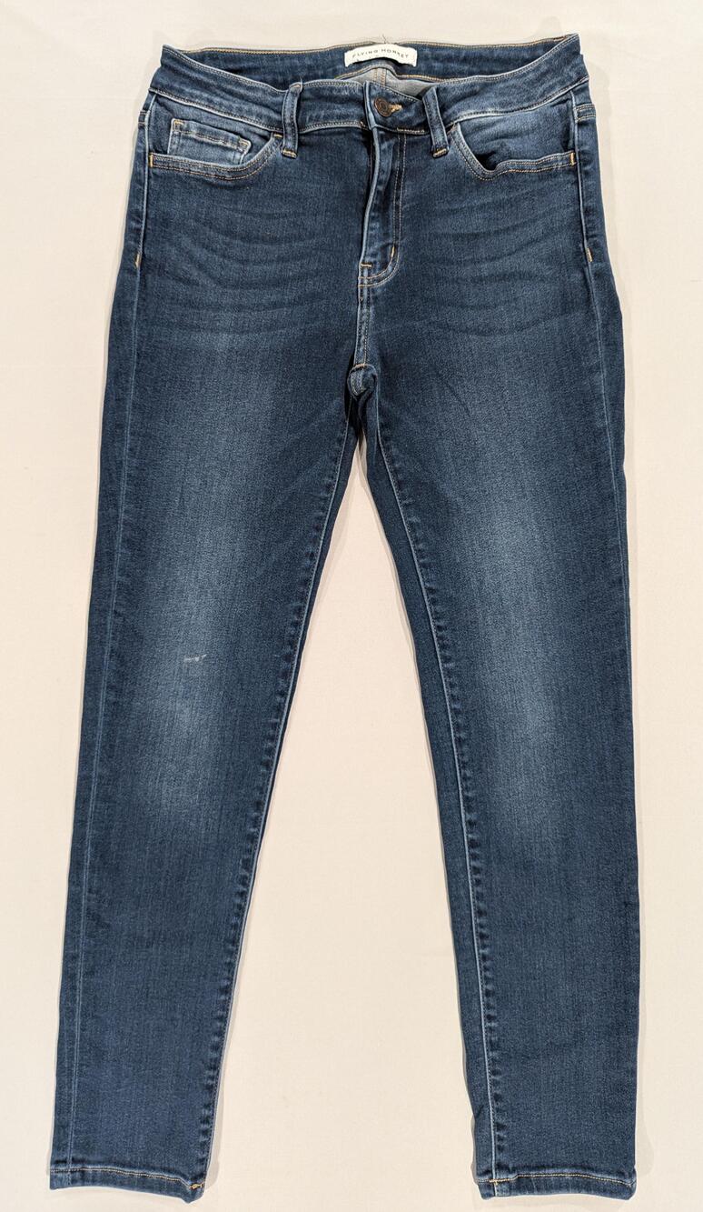 Flying Monkey Jeans Womens 29 Blue Med Wash Mid Rise Skinny Fit Stretch Denim
